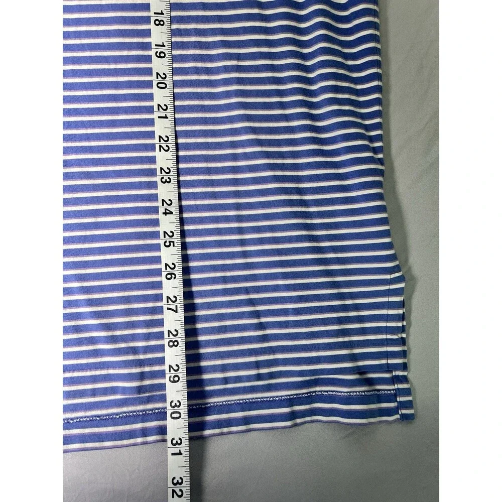 Polo Ralph Lauren Polo Shirt Mens XL Blue Stripe Classic Fit Short Sleeve Preppy
